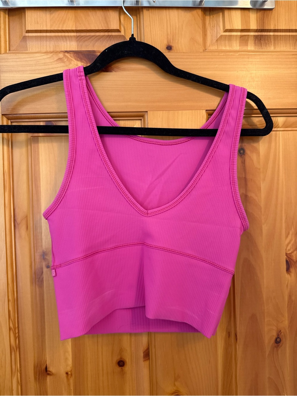 Lululemon Bright Pink Ribbed Reversible Crop Tank